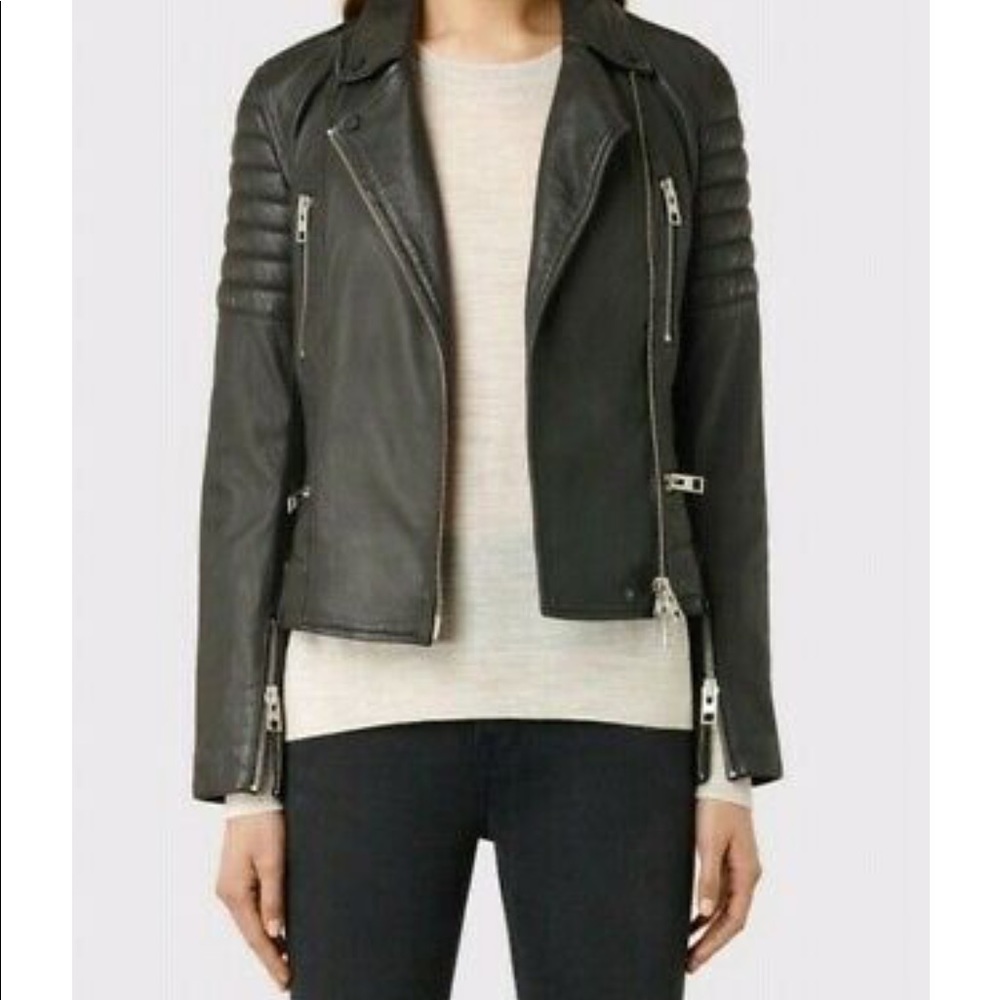 AllSaints limited edition leather Huxley biker - Picture 2 of 6